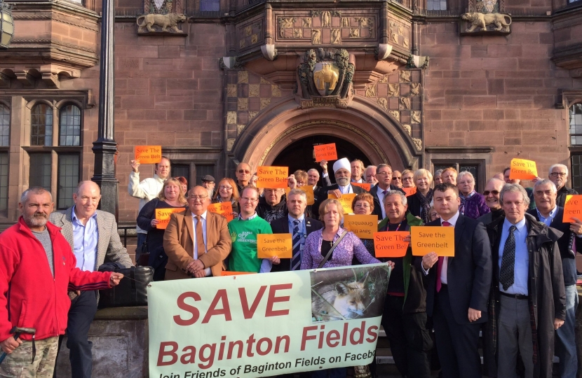 Councillors with protesters at the Council House