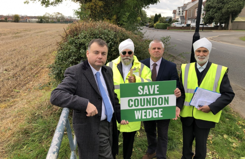 Councillors Ridley, Birdi, Male and Jandu at Coundon Wedge