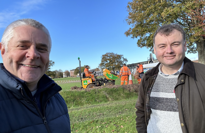 Cllr Peter Male with Cllr Gary Ridley at the Ponderosa park