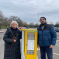 Cllr Julia Lepoidevin and Zaid Rehman at the War Memorial Park