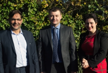 Parvez Akhtar with Gary Ridley and Michelle Lowe.