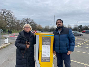 Cllr Julia Lepoidevin and Zaid Rehman at the War Memorial Park