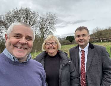 Cllr Peter Male with Cllr Julia Lepoidevin and Cllr Gary Ridley at Juniper Park